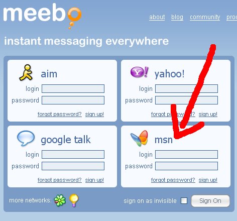 MSN su Meebo
